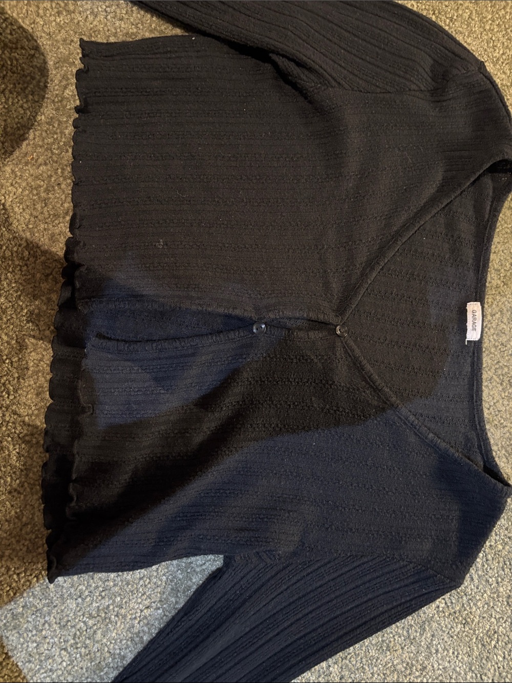 Garage Black Ribbed Crop Top